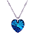 Colar Coração Swarovski 10mm Bermuda Blue - Imagem 1