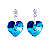 Brinco Coração 10mm Swarovski Bermuda Blue - Imagem 1