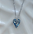 Colar Swarovski Coração Fino 12mm Blue Shade - Imagem 1