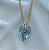 Colar Swarovski Coração Fino 12mm Blue Shade - Imagem 1