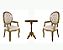 Conjunto 02(Duas) Cadeiras Medalhão Prince + Mesa de Apoio Inglesa - Alto Padrão Móveis. - Imagem 1