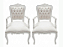Conjunto 02 Cadeiras Luiz XV C/Braço Entalhada Off White - Alto Padrão Móveis. - Imagem 1