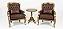 Conjunto Poltronas Imperador com Mesa Apoio Ouro Envelhecido - Imagem 2
