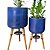 Kit 2 Vasos Altos de Plantas com Tripé de Madeira para Sala - Imagem 10