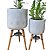 Kit 2 Vasos Altos de Plantas com Tripé de Madeira para Sala - Imagem 8