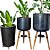 Kit 3 Vasos Altos Brilhantes Para Planta em Área Interna - Imagem 9