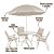 Conjunto de Mesa com 4 Cadeiras e Guarda Sol Para Jardim - Imagem 3
