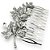 Pente de cabelo Milena | Arranjo de cabelo prateado com ramos de flores - Imagem 2