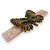 Presilha Borboleta | Bico de pato com base rosa e borboleta dourada e verde com strass - Imagem 8