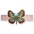 Presilha Borboleta | Bico de pato com base rosa e borboleta dourada e verde com strass - Imagem 1