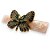 Presilha Borboleta | Bico de pato com base rosa e borboleta dourada e verde com strass - Imagem 7