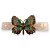 Presilha Borboleta | Bico de pato com base rosa e borboleta dourada e verde com strass - Imagem 4