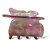 Piranha borboleta | Piranha de acetato com formato de borboleta rosa, dourada e branca - Imagem 10