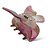 Piranha borboleta | Piranha de acetato com formato de borboleta rosa, dourada e branca - Imagem 1