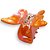 Piranha borboleta | Piranha de acetato com formato de borboleta laranja - Imagem 11