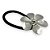 Elástico Ottavia | Elástico de cabelo de metal com flor prateada - Imagem 15