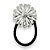 Elástico Margarida | Elástico de cabelo de metal de flor prateada - Imagem 1