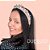 Tiara Mirella | Tiara rosa de veludo bordada com pérolas brancas e chatons de vidro - Imagem 2