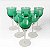6 taças para vinho branco em cristal verde marca Bohemia com haste torcida - Imagem 1