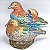 Casal de patos em porcelana esmaltada  Kutani Mandarim - Imagem 1