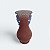 Vaso em vidro de Murano coral com alças azuis. - Imagem 3