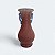 Vaso em vidro de Murano coral com alças azuis. - Imagem 1