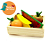 Brinquedo de Madeira Comidinha - Kit FRUTAS SEM CORTE 4 FRUTAS + CAIXA - Imagem 1