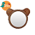 Espelho de parede infantil em Vime - URSO - Imagem 1