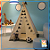 Cabana de Chão Infantil em Tecido - BANDEIRINHAS PRETO & BRANCO - Imagem 4