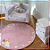 Tapete Infantil REDONDO em Nylon - ROSA COM CORAÇÕES BRANCOS NA BORDA - Imagem 5