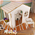 Kit Casinha Infantil em Madeira - MODELO DUAS ÁGUAS tam P com Móveis - Imagem 3