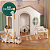 Kit Casinha Infantil em Madeira - MODELO DUAS ÁGUAS tam P com Móveis - Imagem 1