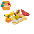 Brinquedo de Madeira Comidinha - Kit 5 FRUTAS COM CORTE + FACA + TÁBUA - Imagem 1