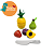Brinquedo de Madeira Comidinha - KIT ABACAXI, AMEIXA, MORANGO E PÊRA - NEWART TOYS - Imagem 1