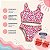 Biquíni Infantil Estampado gatinho rosa + Óculos Brinde - Imagem 2