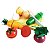 Kit 7 Legumes madeira com Corte + Faca + Tabua comida newart - Imagem 1