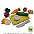 Kit 7 Legumes madeira com Corte + Faca + Tabua comida newart - Imagem 2