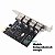Placa Expansão PCI Express PCIe X1 X4 X8 X16 p/ USB 3.0 4 portas Adaptador Hub Controlador - Imagem 3