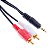 Cabo Fio Adaptador P2 Macho para 2x RCA Macho 10 m metros - Imagem 3