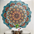 Manta Decorativa Mandala Verde, Laranja e Amarelo - Imagem 1