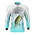 Camisa de Pesca Brk Tucunaré Branca e Azul com Proteção Solar UV50+ - Imagem 1
