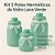 Conjunto de Potes Herméticos Para Armazenar Alimentos Lace 3 Peças Verde - Imagem 4