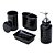 Kit lavabo com 4 peças saboneteira em cerâmica cor preta - Imagem 2