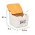 Saleiro de porcelana com colher tampa de  bambu capacidade 270 ml branco - Imagem 7