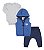 Conjunto bebê - 3 peças - Colete, body e calça - Azul - Tam. M, G, GG - Imagem 1