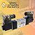 Válvula Duplo Solenoide 5/2 Vias Rosca 1/4 Pneumática Com bobinas 220v - Imagem 1