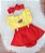 Romper Salopete Melancia Frutas Com Tiara - Imagem 1