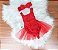 Jardineira Romper Bebe Menina Natal C/ Tule e Tiara Mesversario - Imagem 2