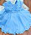 Vestido Azul Luxo Com Cinto Perolado - Imagem 1