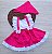 Salopete romper fantasia bebe menina temático masha e o urso com gorro - Imagem 2